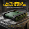 Green autonomous ground platform on a textured surface with 'Autonomous Ground Platform' text above.